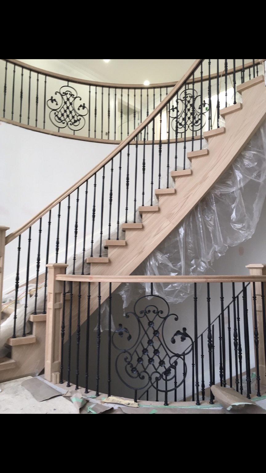 Decorative metal picket railings